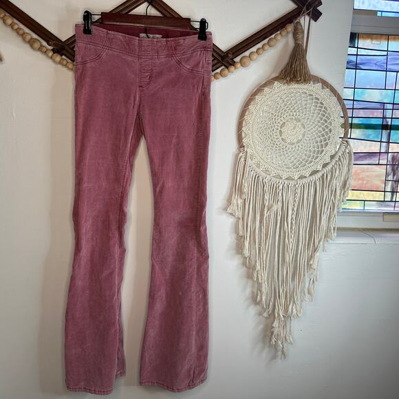 Free People We the Free Pull On Corduroy Garnet Royale Flare Pants - Picture 3 of 6